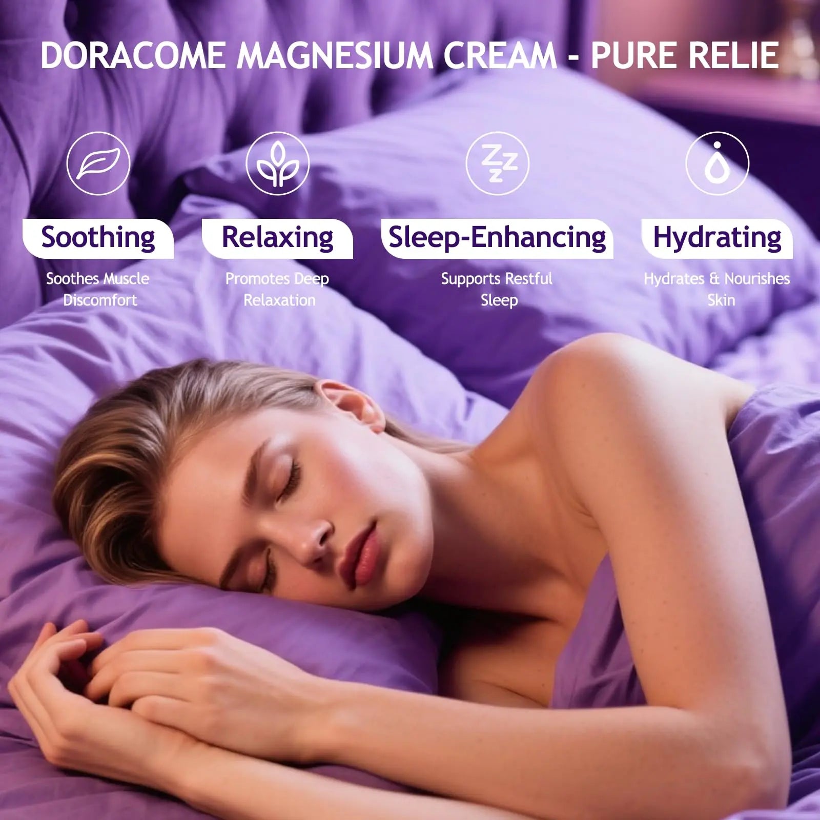Doracome Magnesium Moisturizing Cream for Muscle Relief, Sleep Support and Stress Relief, Fast-Absorbing Formula,Skin Friendly,Lightly Scented-SJX Doracome uk supplements