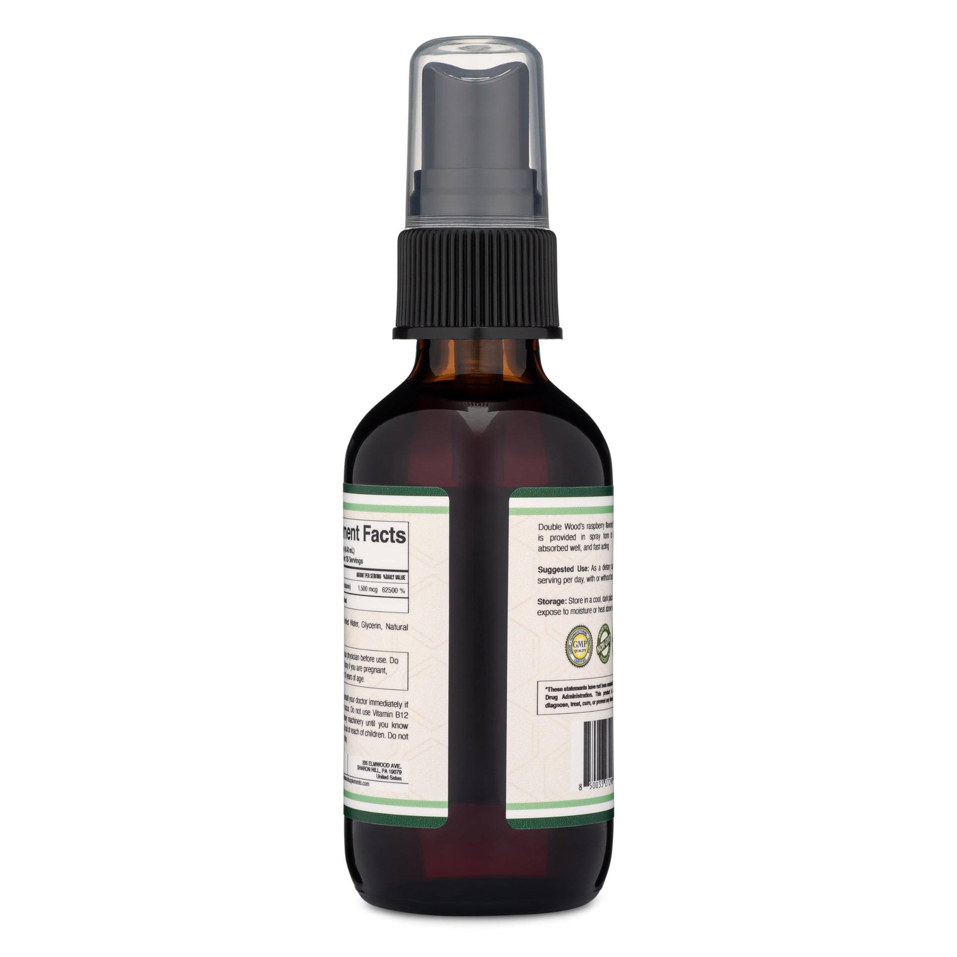 Vitamin B12 Sublingual Spray (2 Spray Dose of Vitamin 12 1000mcg, 3 Spray Serving Size Double Wood Supplements uk supplements