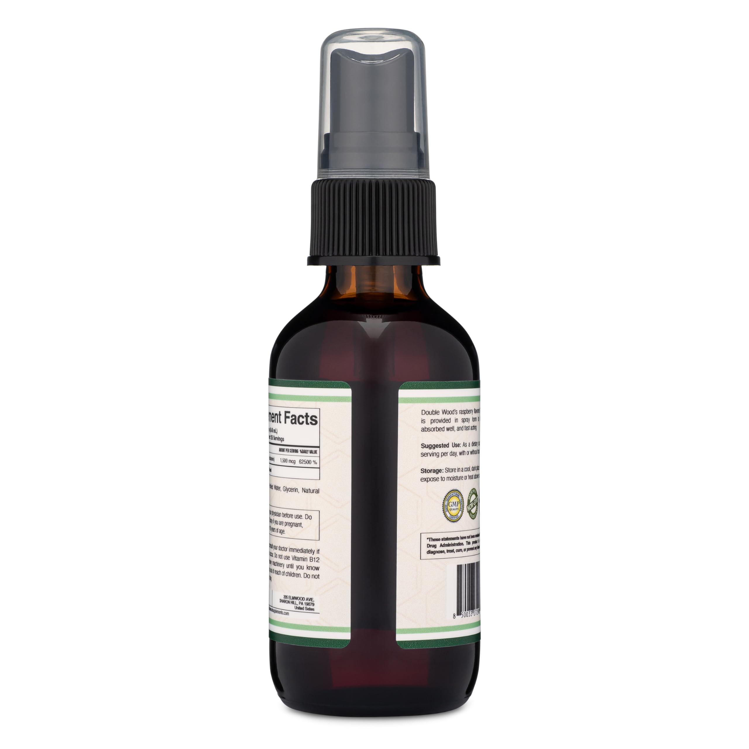 Vitamin B12 Sublingual Spray (2 Spray Dose of Vitamin 12 1000mcg, 3 Spray Serving Size Double Wood Supplements uk supplements