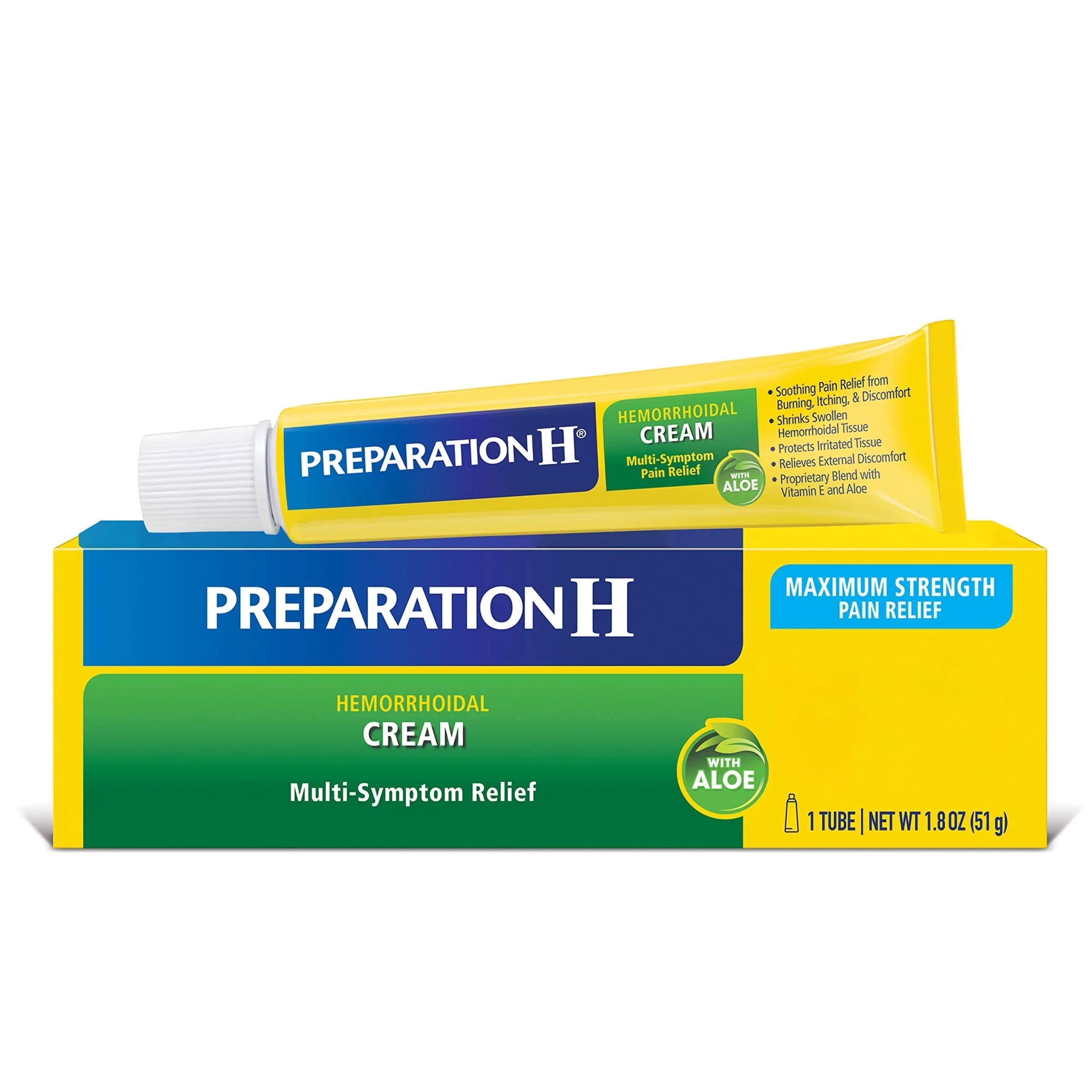 Preparation H Hemorrhoid Cream with Aloe for Multi-Symptom Relief - 1.8 Oz Tube Preparation H uk supplements