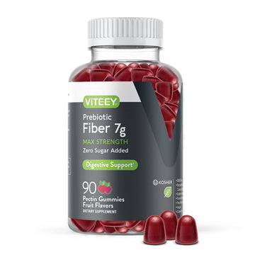 Prebiotic Fiber Gummies 7G Extra Strength [Zero Sugar Added] Digestive Heath Regularity Viteey uk supplements