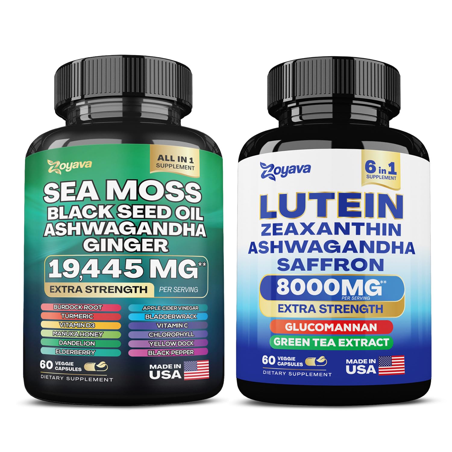 Zoyava Sea Moss 16-in-1 and Lutein 6-in-1 Bundle Zoyava uk supplements