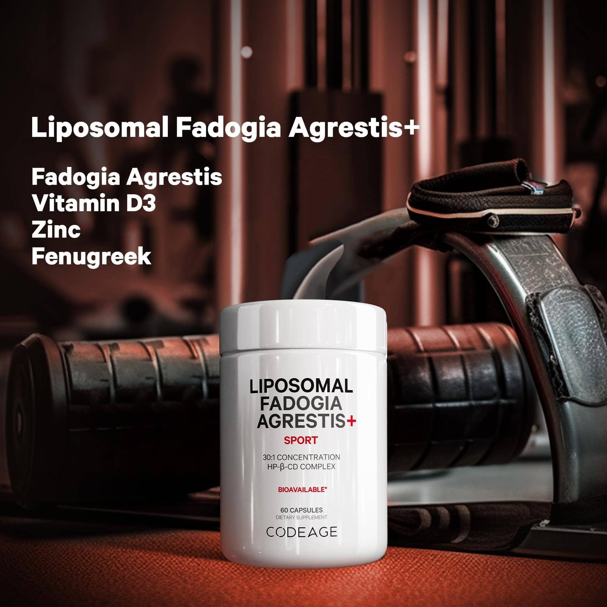 Codeage Liposomal Fadogia Agrestis 600mg Supplement - Fadogia Agrestis 30:1 Extract, Vitamin D3, Zinc, Fenugreek, BioPerine Black Pepper - 2-Month Supply - Liposomal Delivery - Non-GMO, 60 Capsules Codeage uk supplements