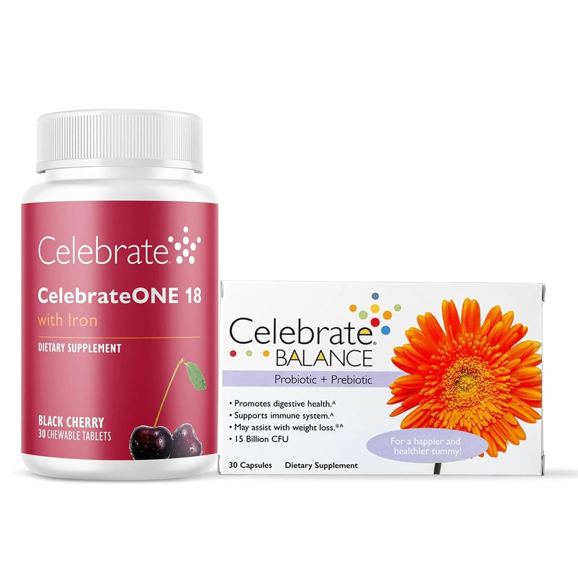 Celebrate Vitamins CelebrateONE Bariatric Multivitamin 18mg Iron & Balance Probiotic + Prebiotic Capsules Bundle – Supports Digestive Health, Iron Levels Celebrate Bariatric Supplements uk supplements