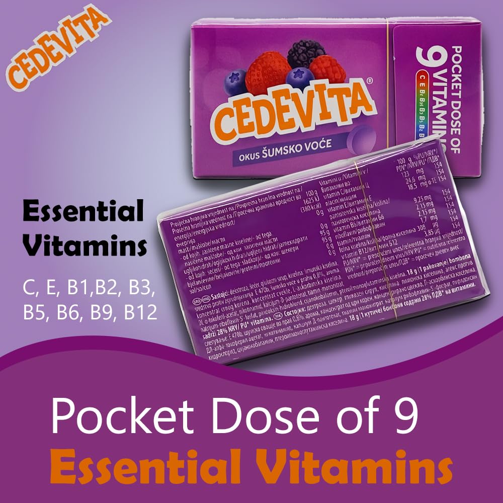 Cedevita Multivitamin Healthy and Sweet Candies - Pack of 8 (Forest Fruit) SORINA uk supplements