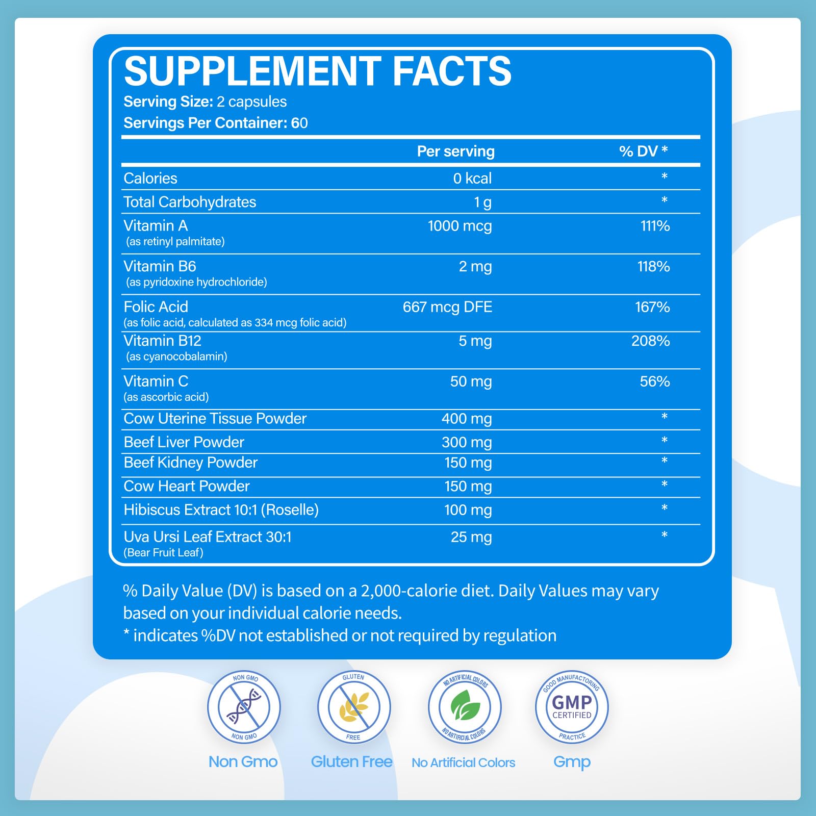 VCCVBB Beef Organ Supplements for Women, Beef Liver, Kidney, Heart, Uterus Tissue, Hormonal Balance, Immune Support,Natural Iron Vitamins Supplements for Energy, Grass Fed Pasture Raised 120 Capsules VCCVBB uk supplements