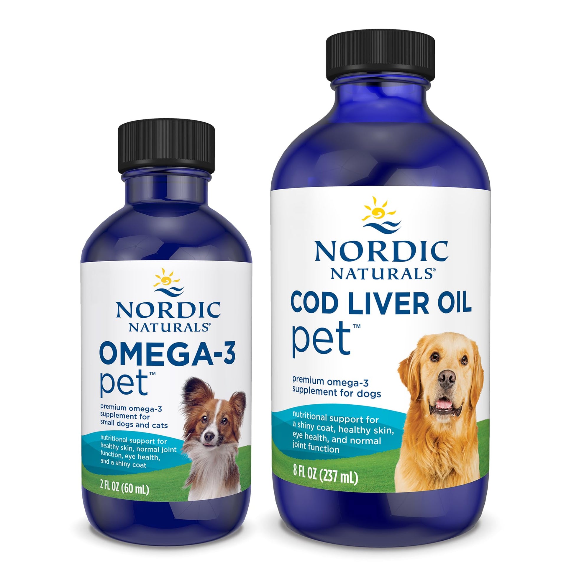 Nordic Naturals Omega-3 Pet Bundle - 2 oz Omega-3 Fish Oil for Small Dogs & Cats, 8 oz Pet Cod Liver Oil Promotes Heart, Skin, Coat, & Immune Health Nordic Naturals uk supplements