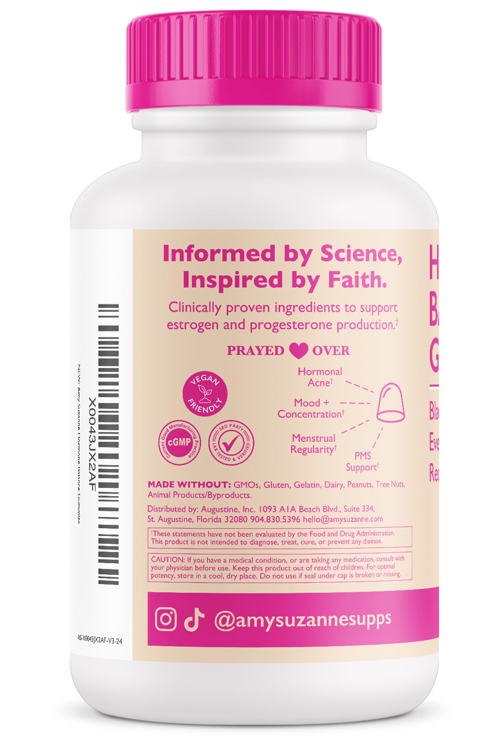 Amy Suzanne Hormone Balance Gummies for Women - Hormone Harmony for Mood, Energy, Bloating - Hormonal PMS, Perimenopause & Menopause Support - Red Raspberry Leaf & Black Cohosh - 60 Gummy Supplements Amy Suzanne uk supplements