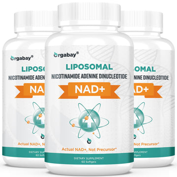 Orgabay Liposomal NAD+ Supplement 500 mg, High Absorption, Boost NAD+ with TMG 250 mg, Actual NAD Plus More Efficient Than Nicotinamide Riboside, Support Cellular Energy, Healthy Aging | 180 Softgels Orgabay uk supplements