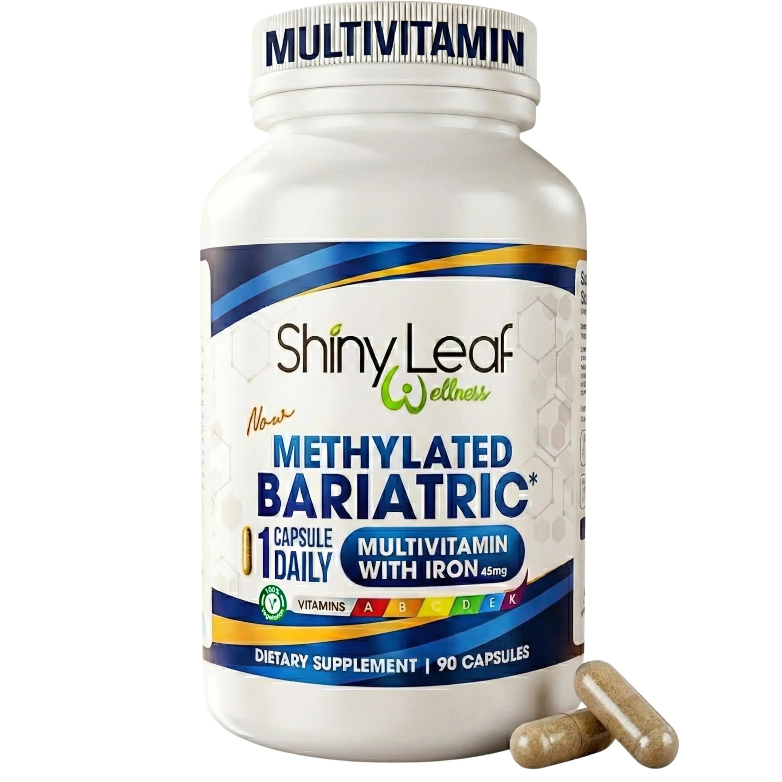 Shiny Leaf Methylated Bariatric Multivitamin with Iron 45mg – Once Daily Capsule, Made in USA, ASMBS Compliant Bariatric Vitamins Shiny Leaf uk supplements