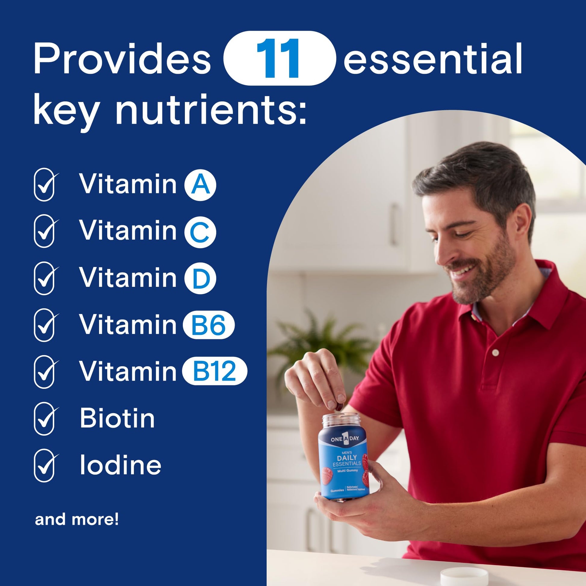One A Day Men’s Daily Essentials Multivitamin Gummies, Multivitamin for Men, Bone Health, Zinc, Raspberry Natural Flavor, 120 Gummies ONE A DAY uk supplements