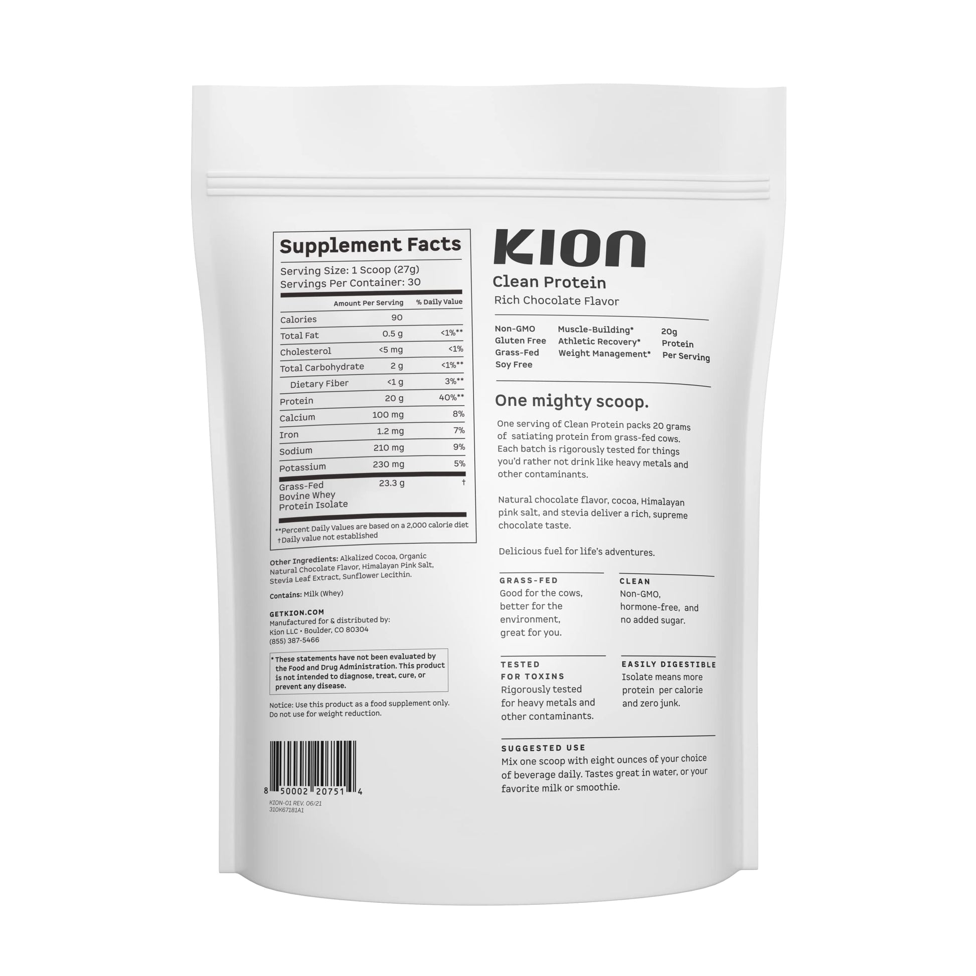 Kion Clean Protein | Grass-Fed & Pasture-Raised Whey Isolate Protein Powder Kion uk supplements