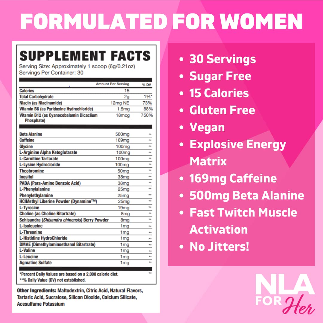 Uplift Pre-Workout for Women (30 Servings) -Raspberry Lemonade-Provides Clean NLA for Her uk supplements
