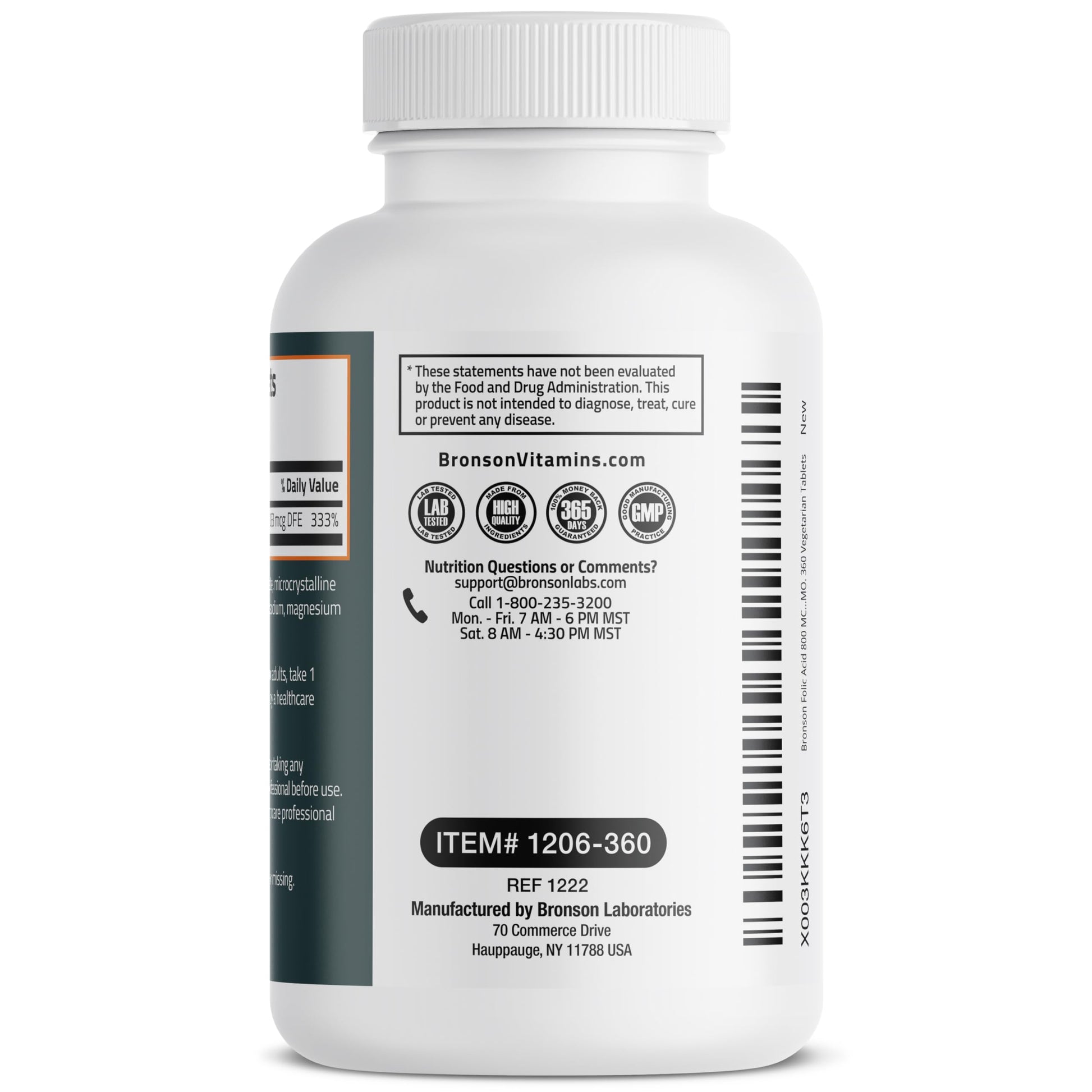 Bronson Folic Acid 800 MCG Supports Prenatal Development, 1 Year Supply, Non-GMO Bronson uk supplements