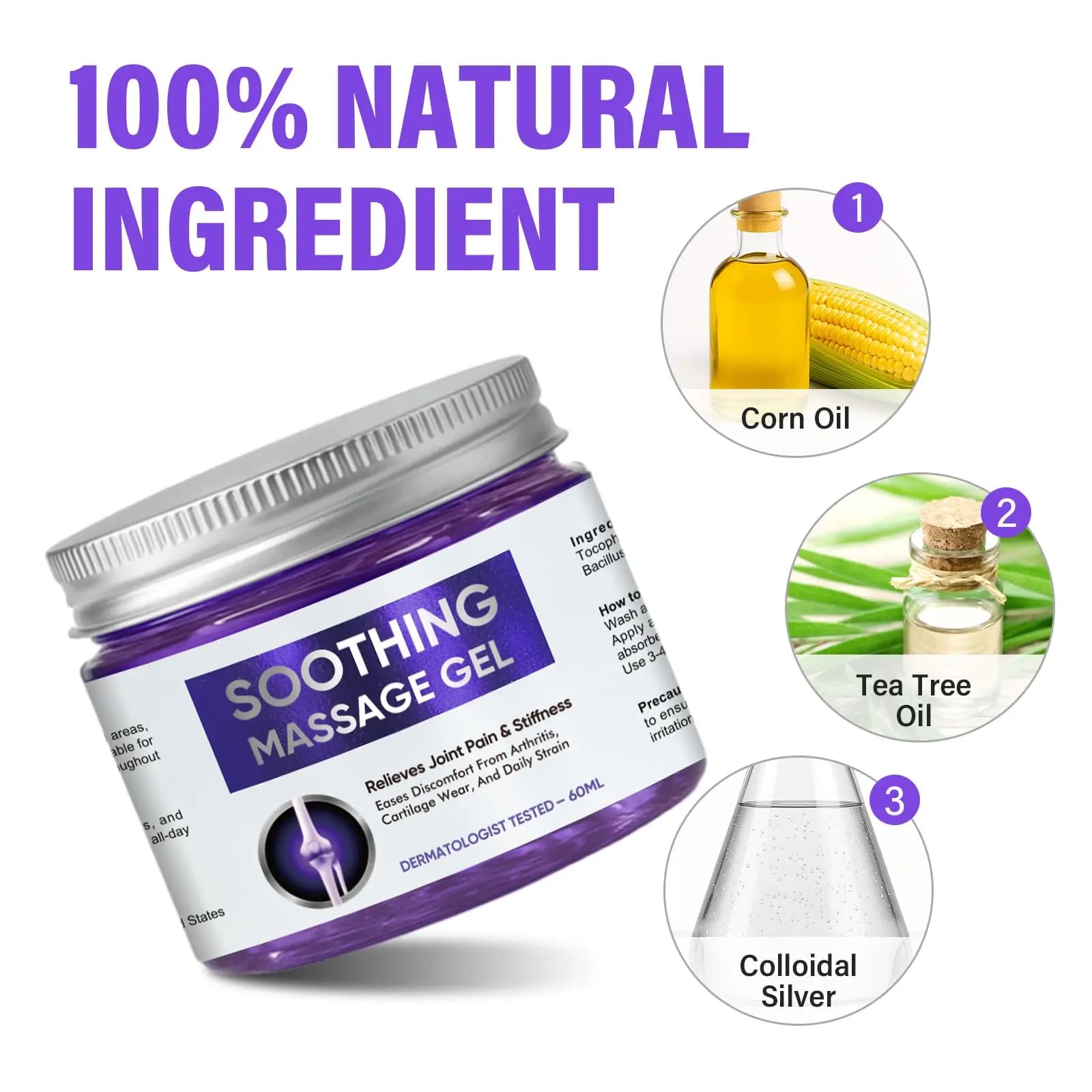 Joint Purple Gel, Fast-Absorbing Soothing Relief Massage Gel with Natural Extracts, Support Muscle, Joint, Shoulder, Knee, Back, Lumbar & Muscle Stiffness WKCWKC uk supplements