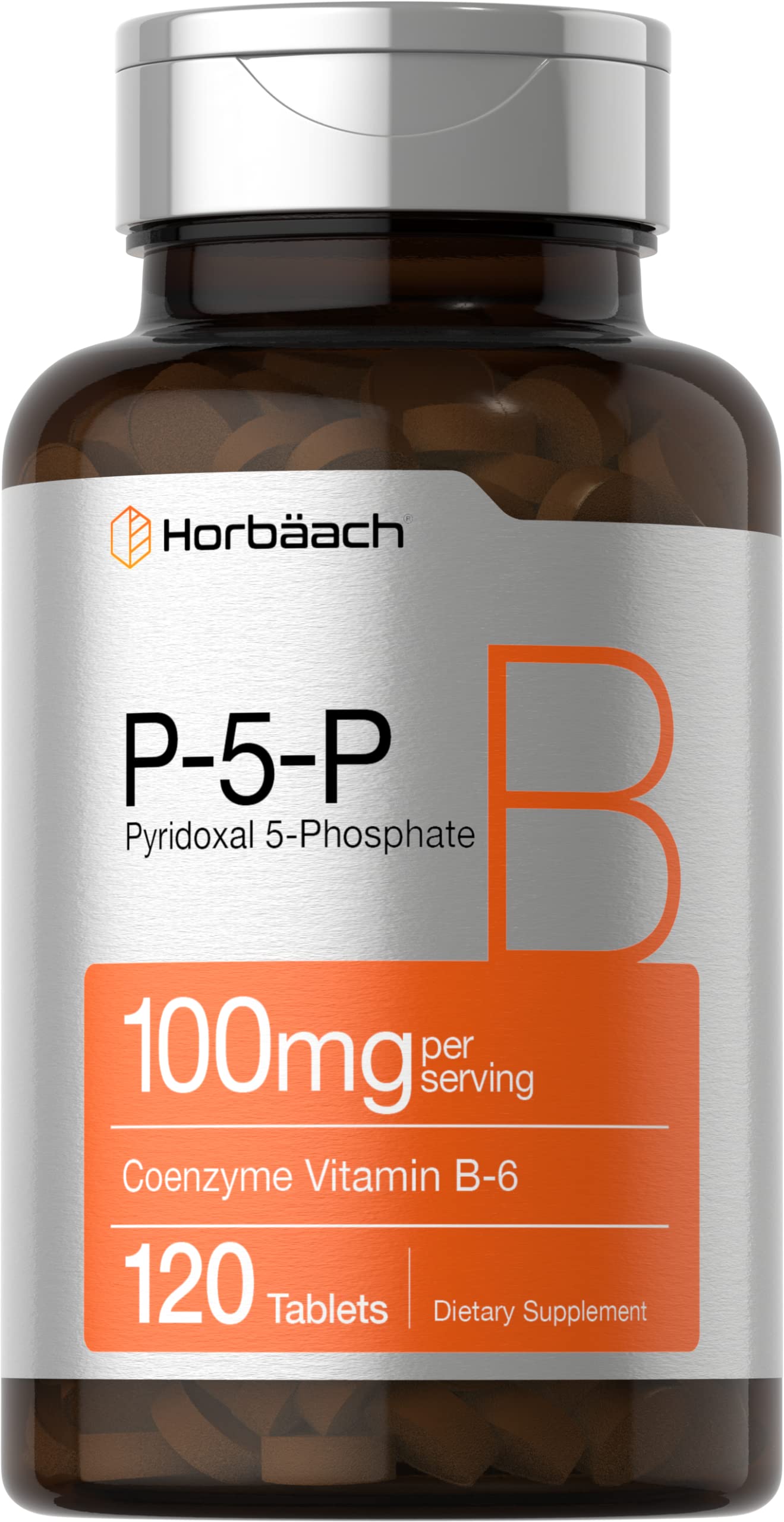 P-5-P Activated Vitamin B6 100mg | 120 Tablets | Vegetarian Supplement, Non-GMO Horbäach uk supplements