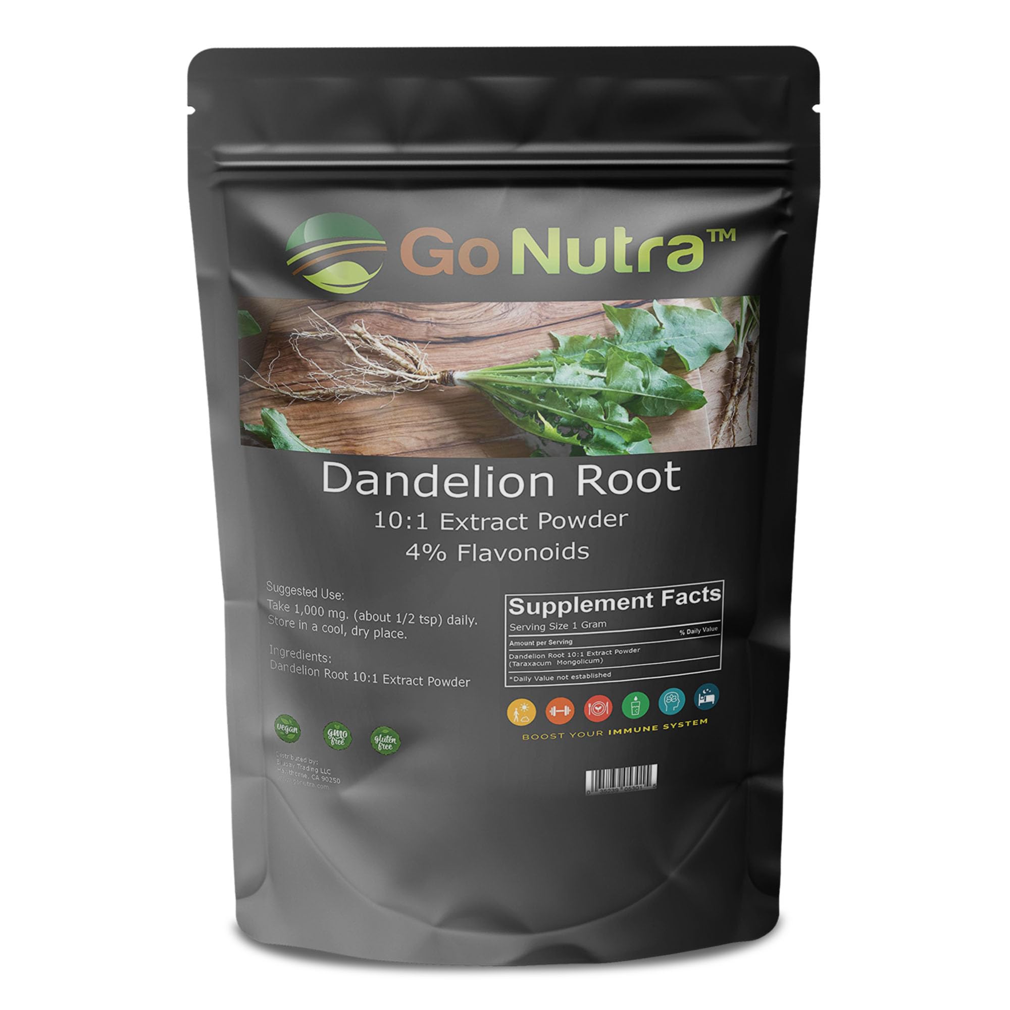 Go Nutra - Dandelion Root Powder, Potent 10:1 Dandelion Root Extract with 4% Flavonoids Go Nutra uk supplements