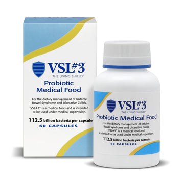 VSL#3® Probiotics for Digestive Health, IBS & UC Symptoms - 112.5B CFUs, High-Potency, Multi-Strain, Live, Refrigerated Probiotic, Medical Food for Gut Health Support in Men & Women, 60 Capsules VSL #3 uk supplements