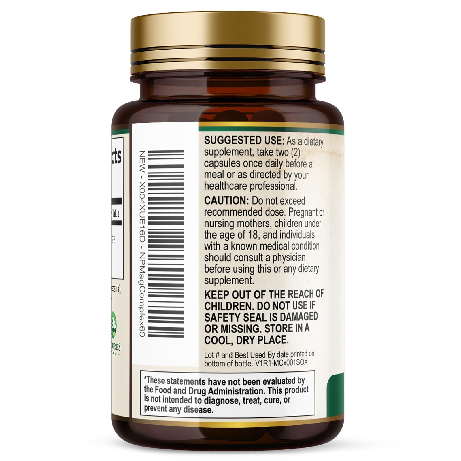 Magnesium Complex Supplement - Magnesium 500mg Per Serving - High Absorption Blend of Glycinate, Citrate, Malate, Oxide - Supports Sleep, Muscle, Bone, Heart Health - Bottled in USA - 60 Capsules Nature's Peak uk supplements