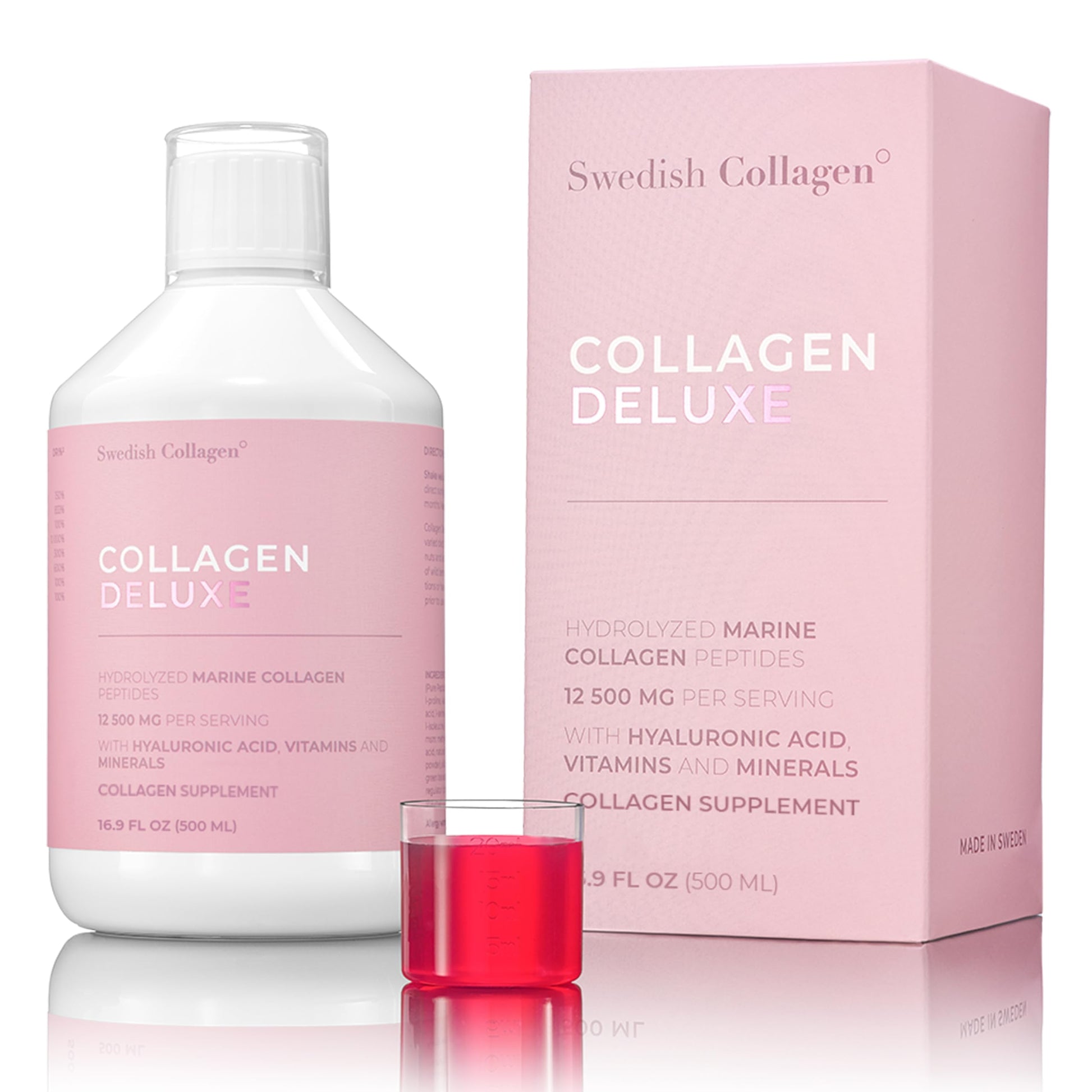 Swedish Collagen - 12500mg Collagen Deluxe 500ml I Hydrolyzed Marine Collagen Peptides (Type I & III) Swedish Collagen uk supplements