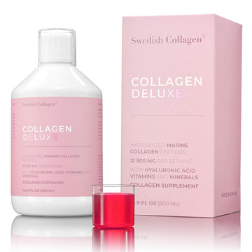 Swedish Collagen - 12500mg Collagen Deluxe 500ml I Hydrolyzed Marine Collagen Peptides (Type I & III) Swedish Collagen uk supplements