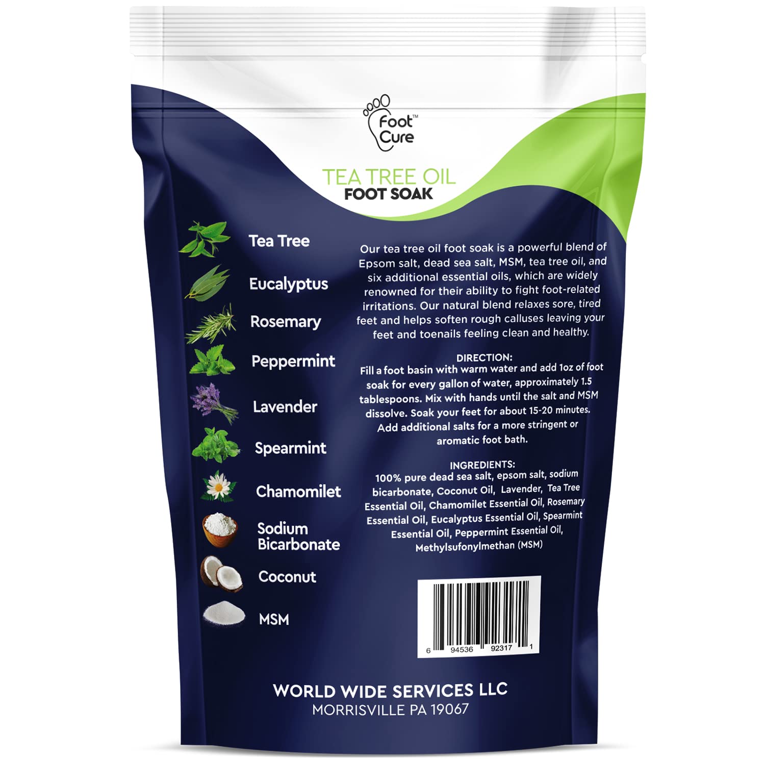 Tea Tree Oil Foot Soak with Epsom Salt - Best Toenail Fungus Treatment, Athletes FOOT CURE uk supplements