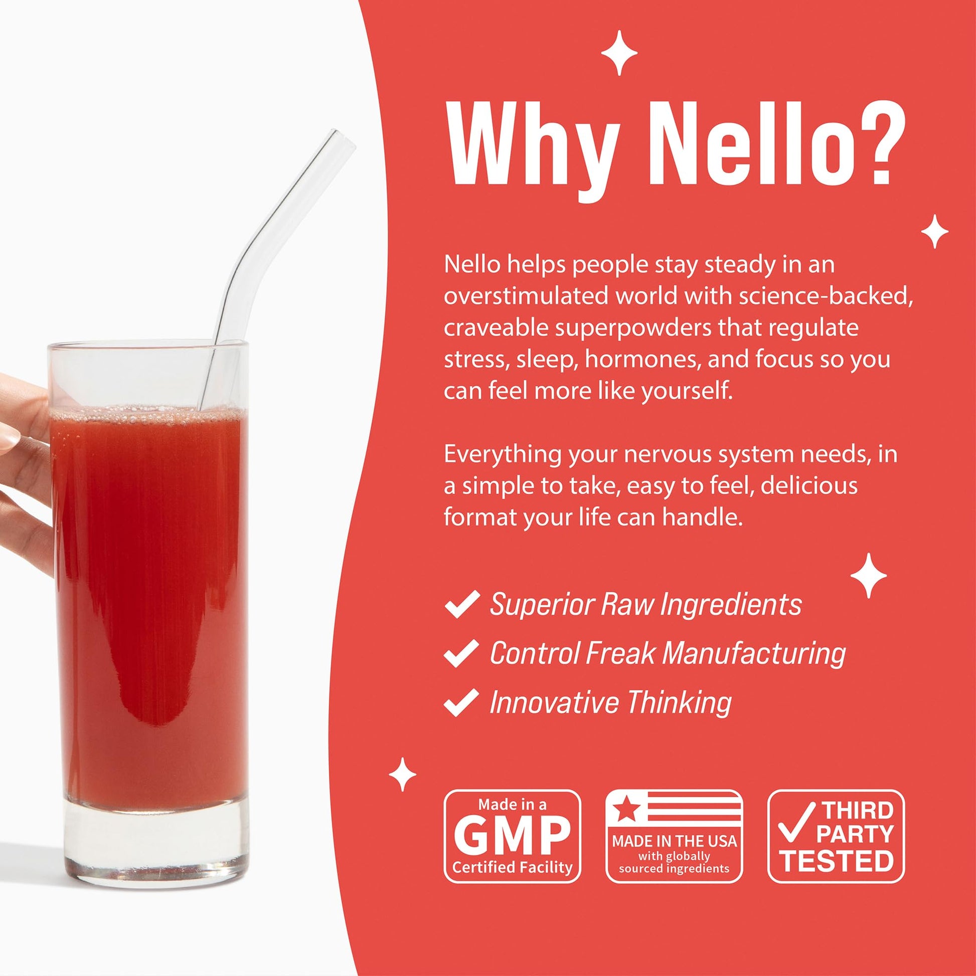 Nello Superfocus – Nootropic Focus Drink Mix for Productivity, Caffeine, L-Theanine, Rhodiola Rosea, Alpha-GPC, Lion’s Mane, Tyrosine, Sugar-Free Packets - With Caffeine (Pack of 20) (20 Servings (Caffeine), Fruit Punch) Nello uk supplements