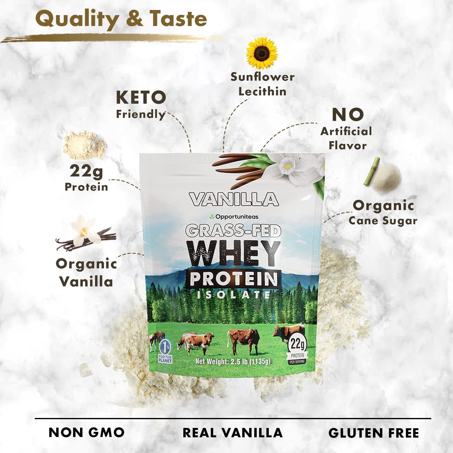 Opportuniteas Chocolate & Vanilla Whey Protein Powder Bundle - Grass Fed Whey Isolate Opportuniteas uk supplements