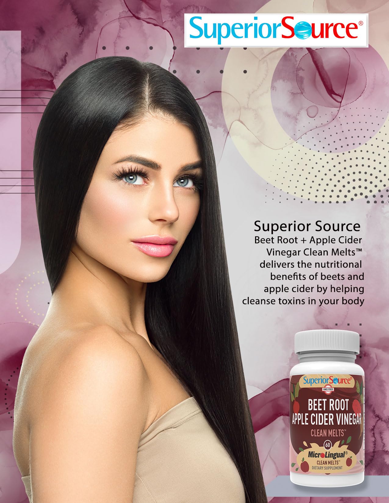 Superior Source Beet Root + Apple Cider Vinegar Clean Melts, 60 Instant Dissolving & Great Superior Source uk supplements