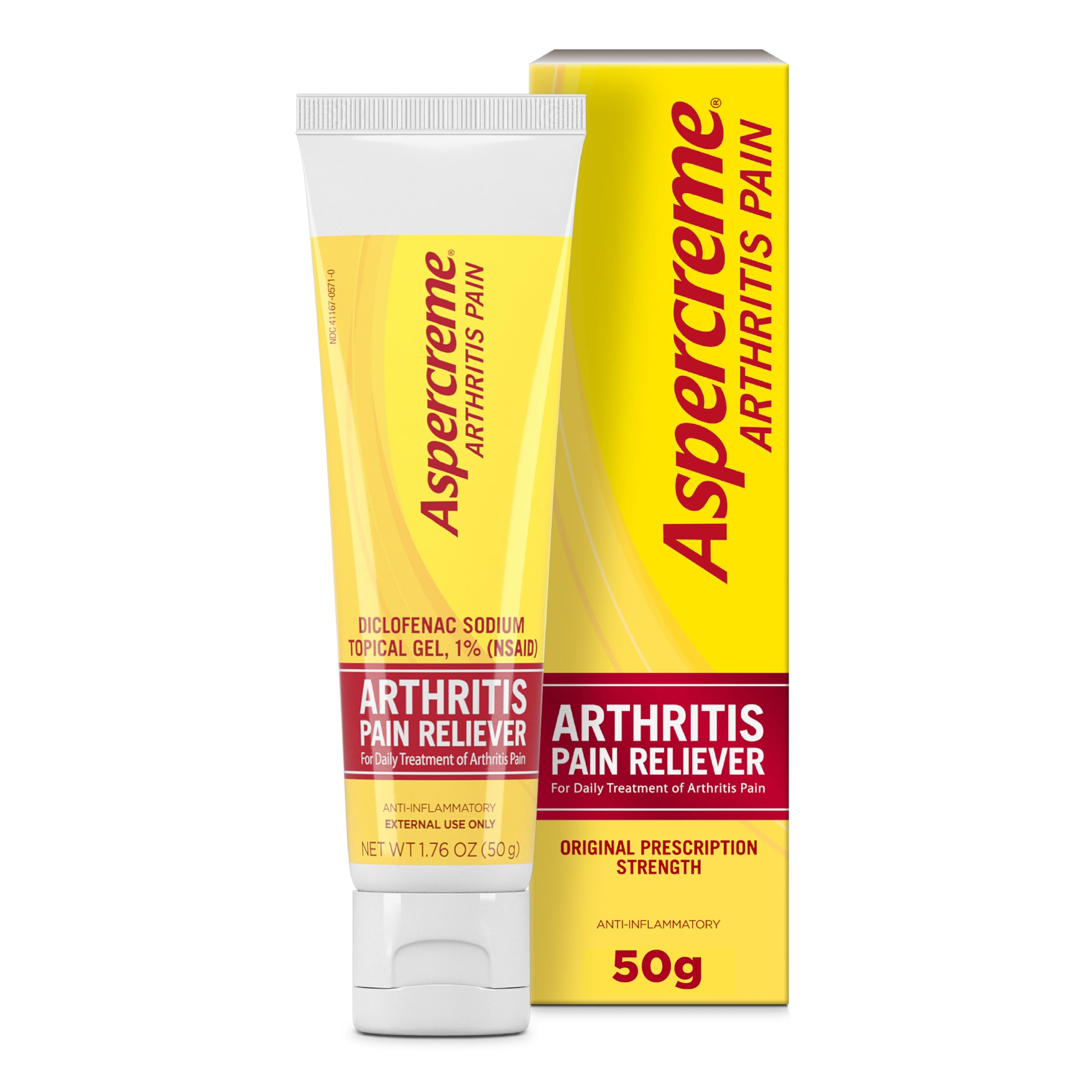 Aspercreme Arthritis Pain Relief Gel for Arthritis & Joint Pain, Non-steroidal Anti-inflammatory Topical Gel with Max-Strength Diclofenac Sodium, 50 g Aspercreme uk supplements