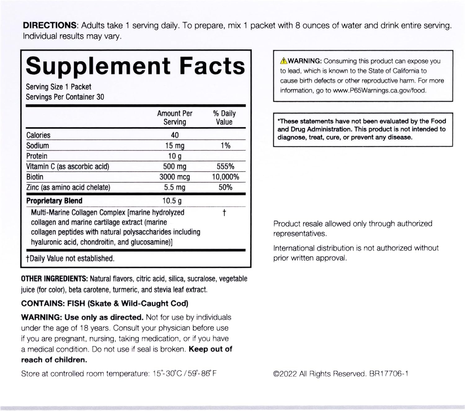 Serovital Skin Brilliance Marine Collagen – Hydrolyzed Marine Collagen Peptides Serovital uk supplements