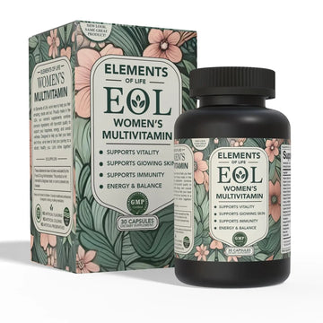 Elements of Life Multivitamin for Women – Daily Women’s Vitamins with MethyFolate, Organic Ingredients & Natural Supplements for Energy Elements of LIfe uk supplements