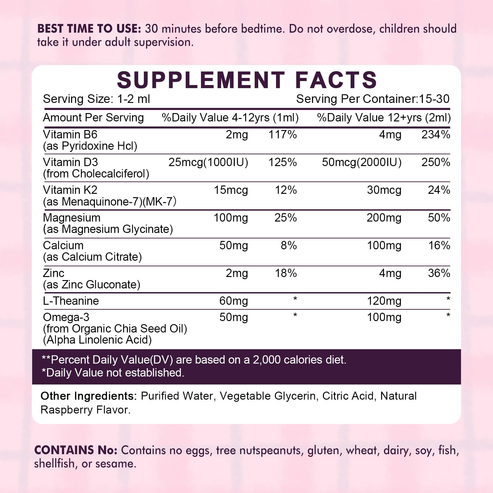 Kids Magnesium Glycinate Sleep Liquid Drops – Sleep & Calm Support with L-Theanine – Melatonin-Free, Sugar-Free Vegan Raspberry Supplement – 2 Bottles, 30ml Each LUCNVEM uk supplements