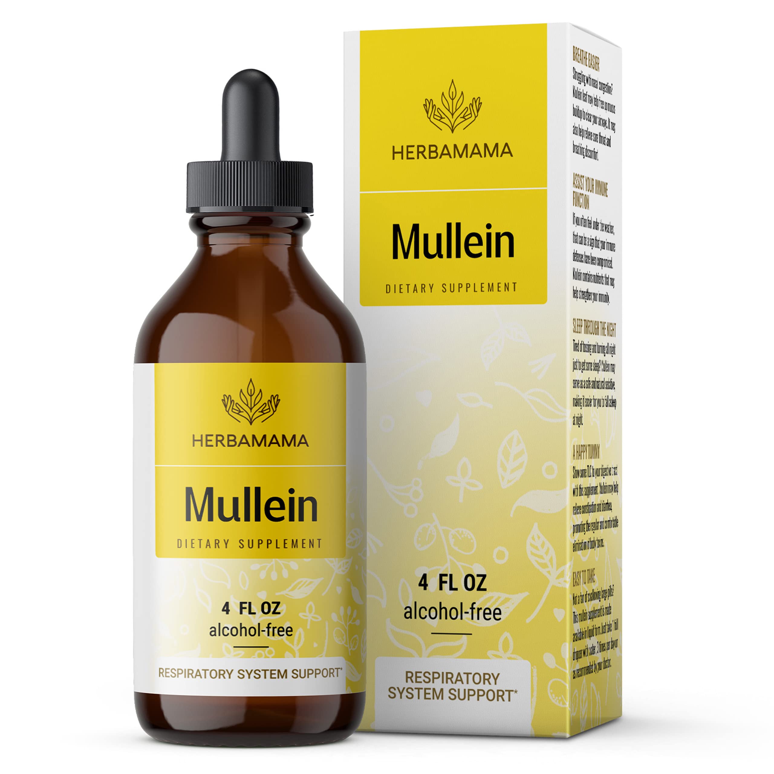 Mullein Leaf Tincture - Lung Cleanse - Vegan Mullein Drops - Lung Detox HERBAMAMA uk supplements