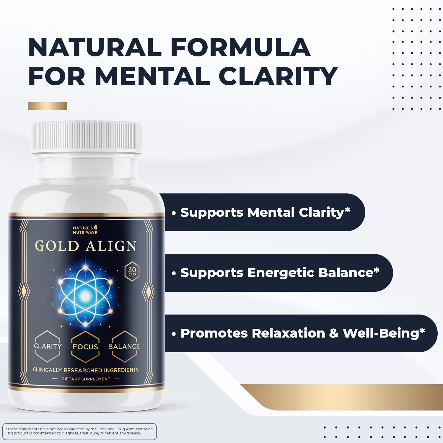 Gold Align - Holy Basil Capsules with Sage, Goldenseal, Monoatomic Gold - Herbal Supplement for Overall Health,100% Natural - Made in USA, Non-GMO, GMP-Certified - 30 Capsules, 1 Month Supply Nature’s NutriWave uk supplements