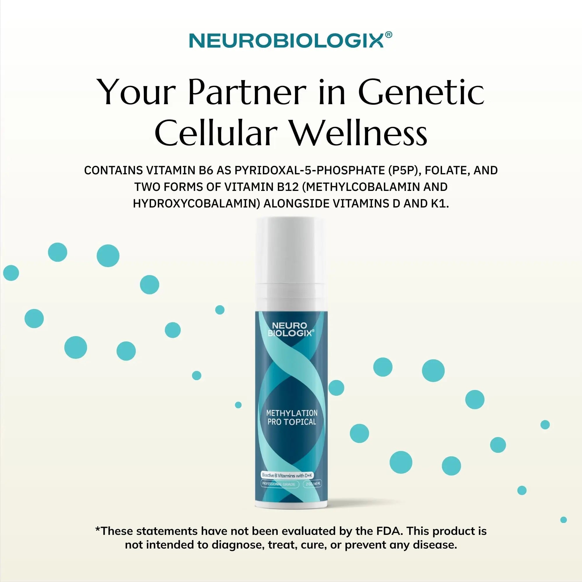 Neurobiologix Methylation Pro Topical for Men and Women, Bioactive B Vitamin Cream with Methylfolate, B6, B12, D3 & K1, Supports Cellular Energy Neurobiologix uk supplements