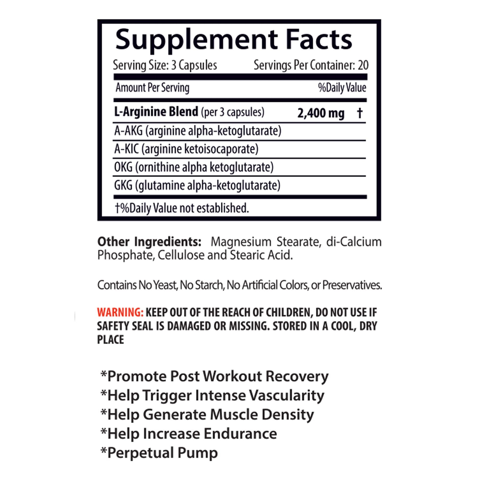L-arginine Supplement - Nitric Oxide Booster 2400mg - Nitric Oxide Booster - pre Workout Sport Supplements uk supplements