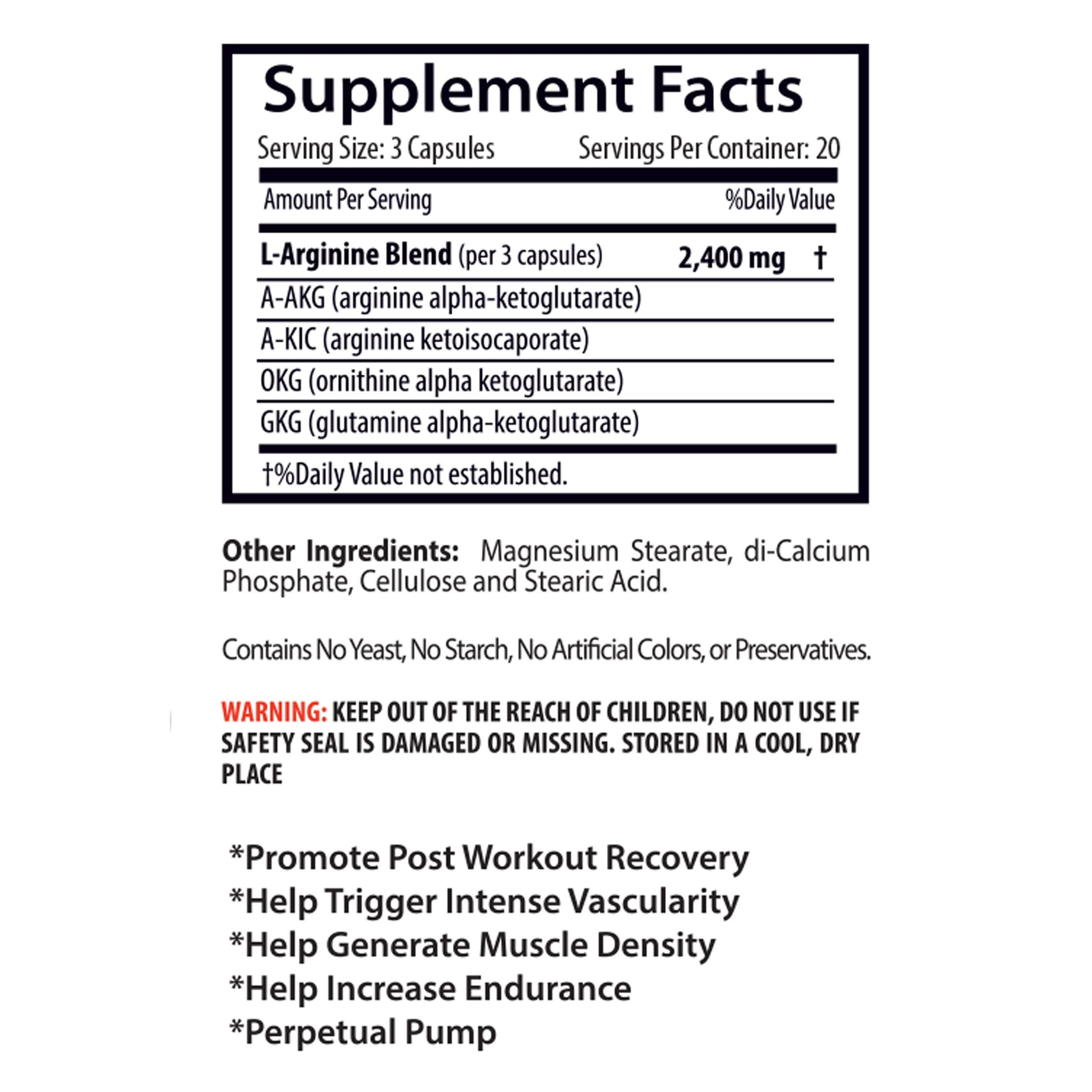 L-arginine Supplement - Nitric Oxide Booster 2400mg - Nitric Oxide Booster - pre Workout Sport Supplements uk supplements