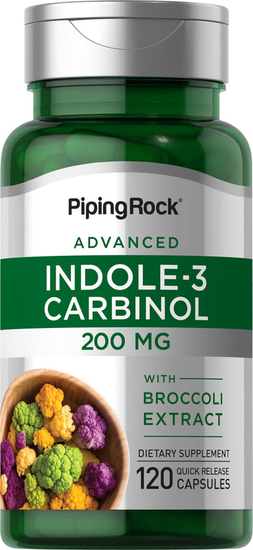 Piping Rock Indole 3 Carbinol | 200mg | 120 Capsules | I3C with Broccoli Extract | Non-GMO, Gluten Free Supplement Piping Rock uk supplements