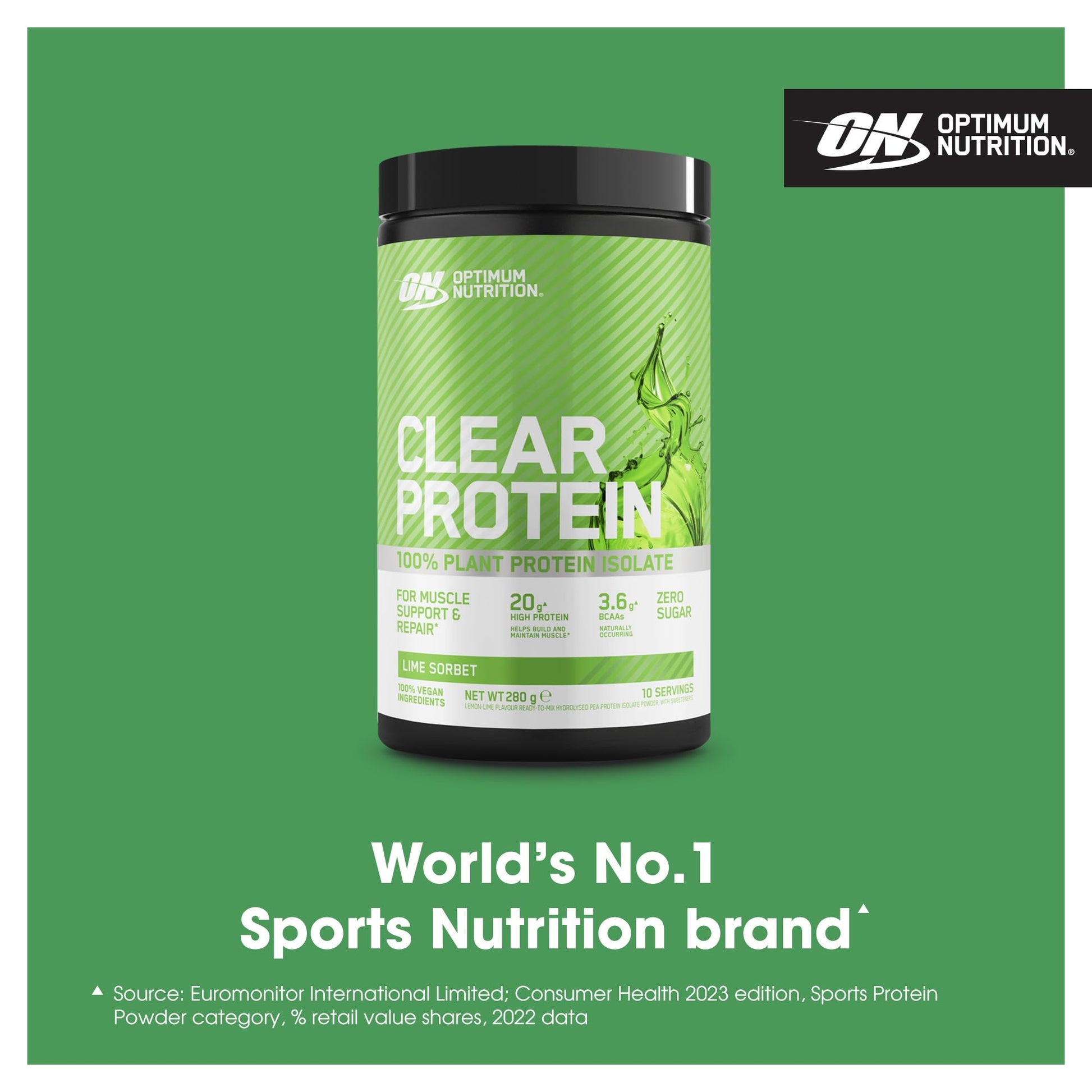 Optimum Nutrition Clear Protein 100% Plant Protein Isolate, Lime Sorbet Optimum Nutrition uk supplements