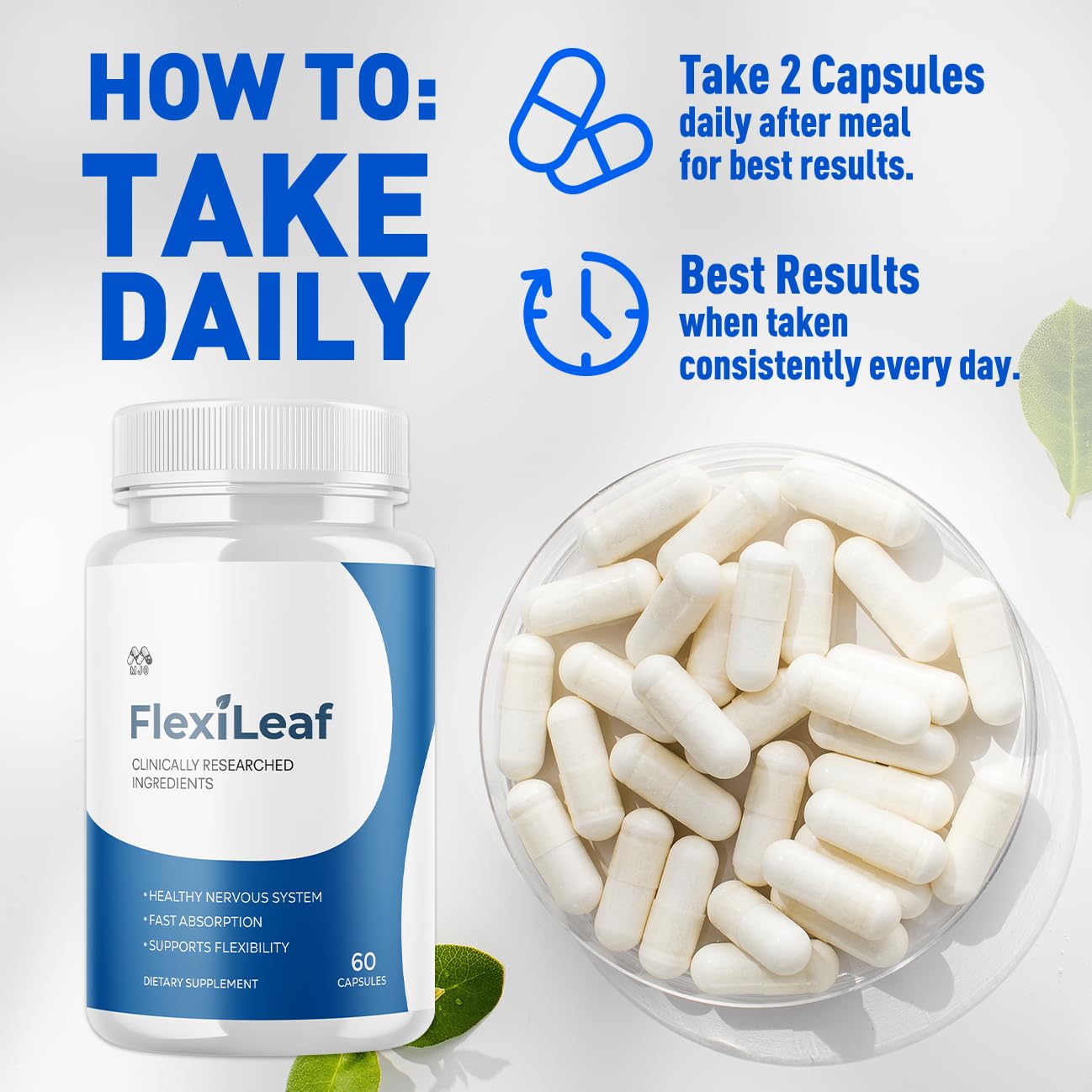 (2 Pack) Flexileaf Capsules, Official Flexileaf Pills with All Natural Ingredients, Advanced Health and Overall Wellness Multivitamin Supplement Maximum Strength Support Formula (120 Capsules) MJO uk supplements