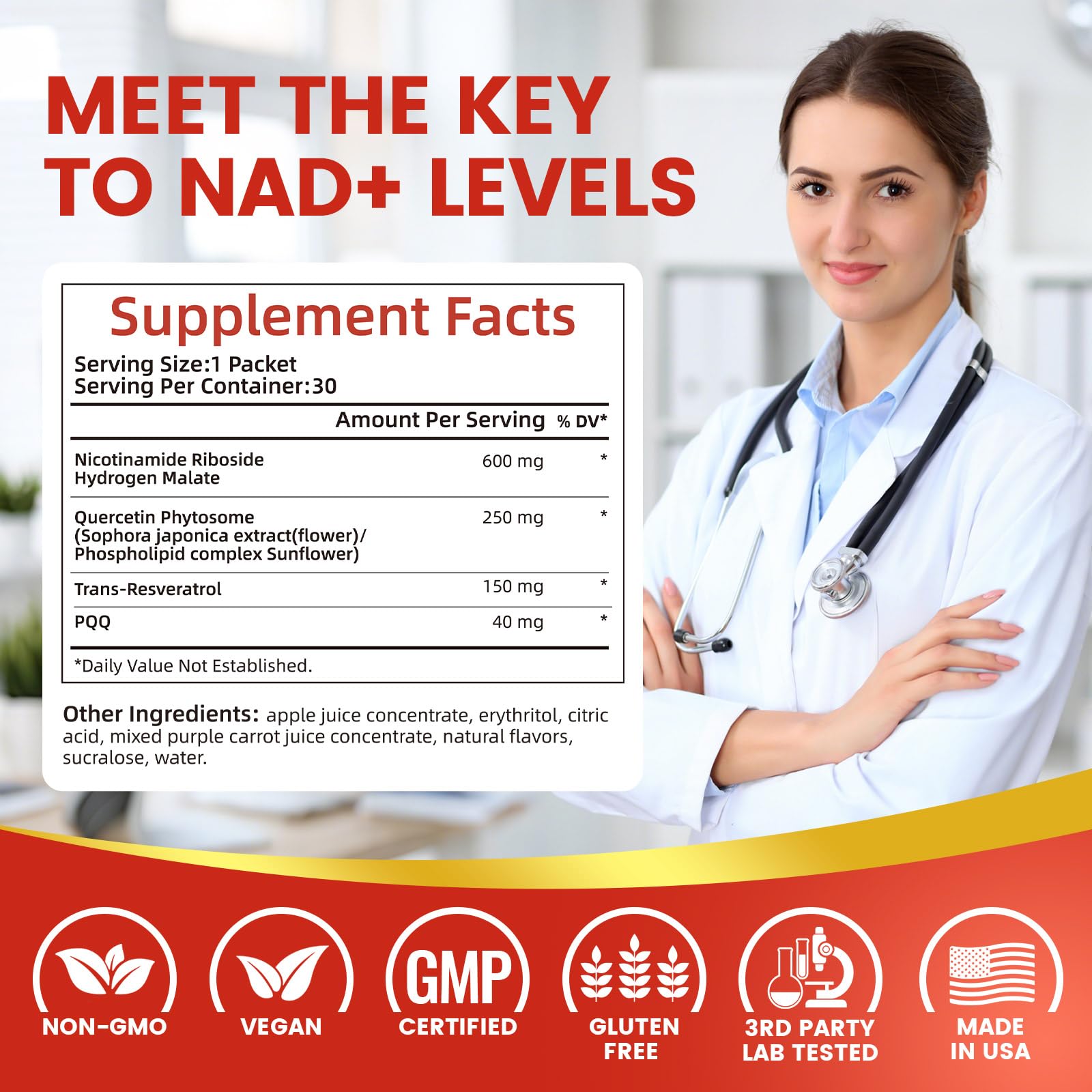 NIUSISE NAD Supplement, NAD+ Liquid, 1000mg Enhanced Formula with PQQ, Nicotinamide Riboside & Resveratrol, Advanced Anti-Aging Support for Men & Women, Sustained Energy, Vitality Boost (30 Packets) NIUSISE uk supplements