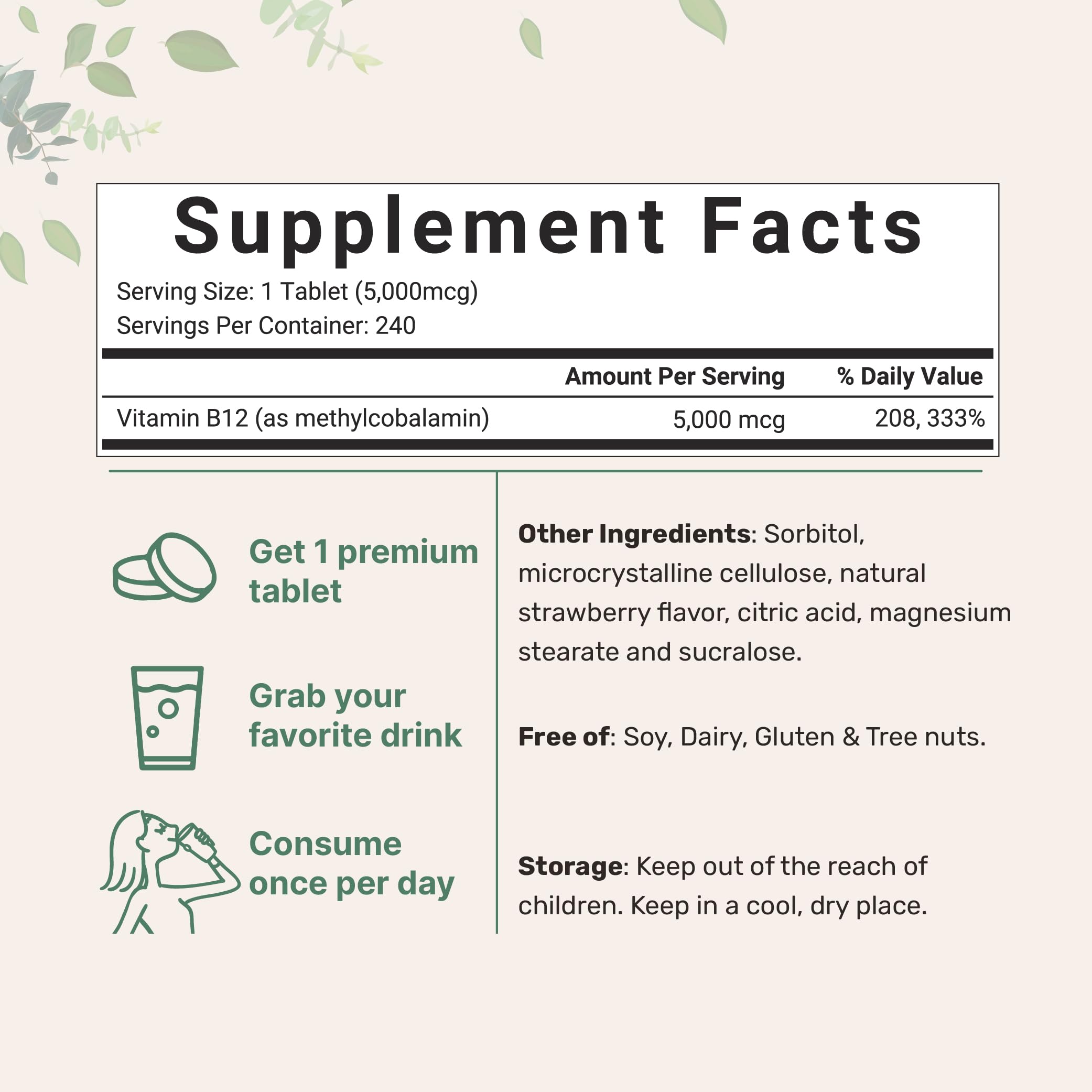 Micro Ingredients Vitamin B12 5000mcg | Methyl B12 Active Form – 240 Chewable Micro Ingredients uk supplements