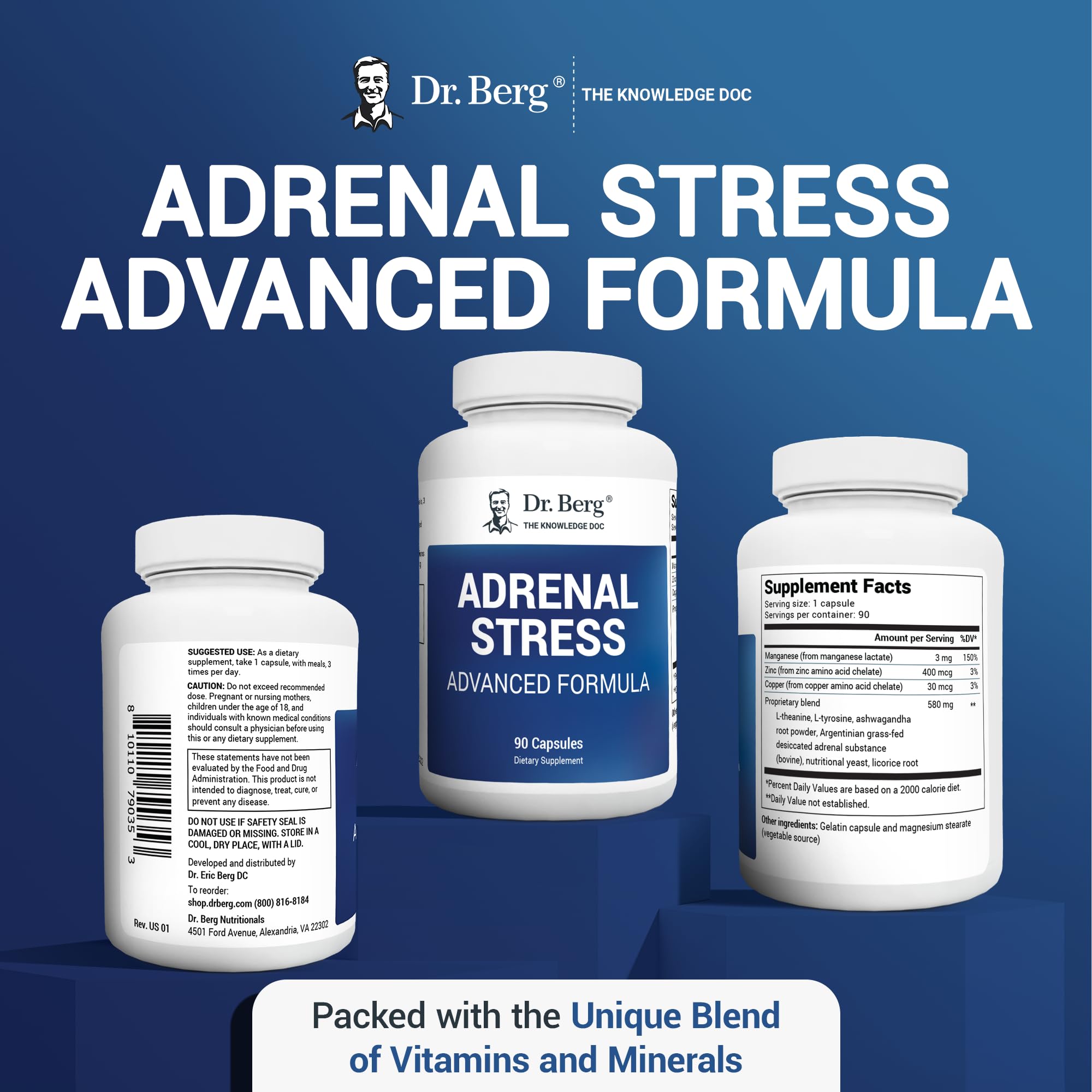 Dr. Berg’s Adrenal Stress Advanced Formula - Adrenal Support Supplements for Stress Dr. Berg Nutritionals uk supplements