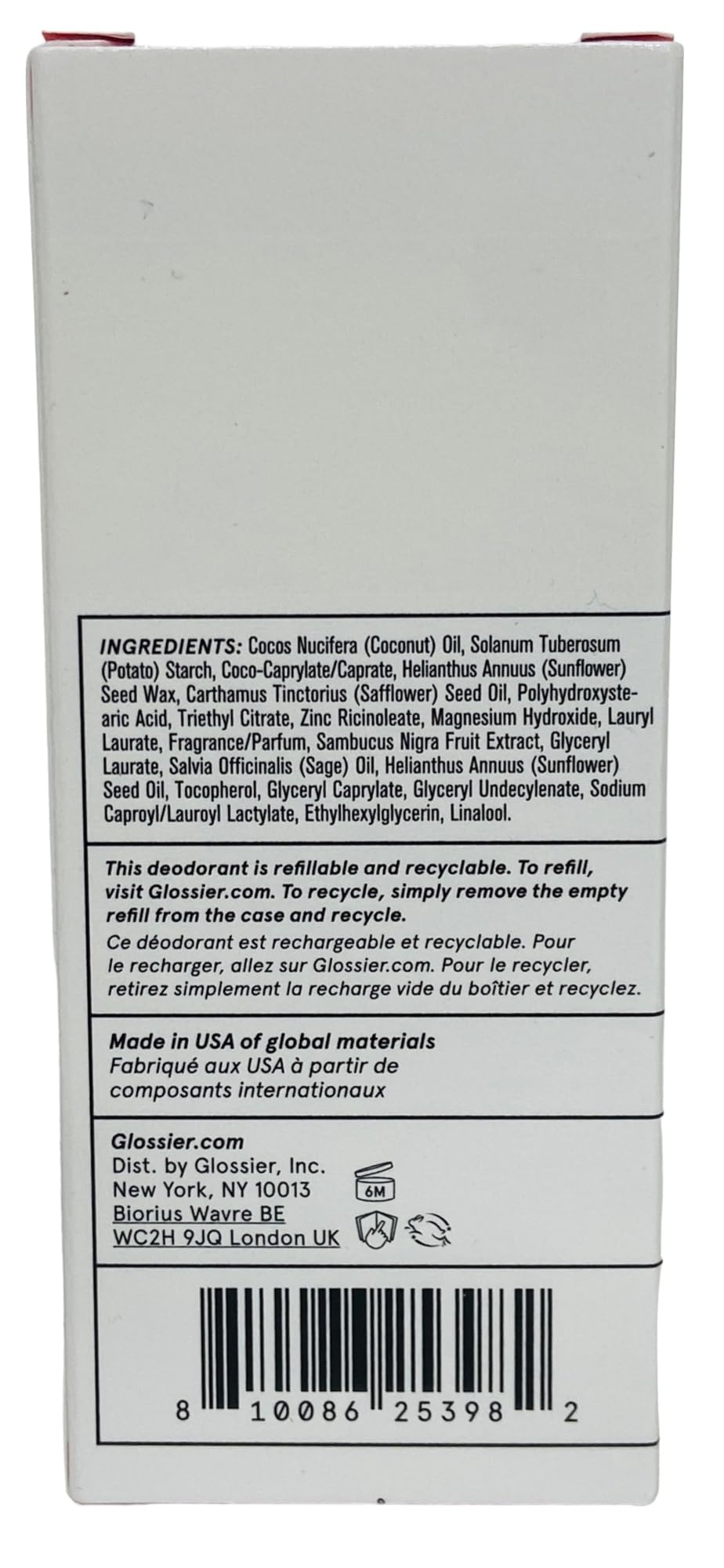 Glossier - Deodorant Refill Stick - Recharge Stick - You 2.2 oz / 65g Glossier uk supplements