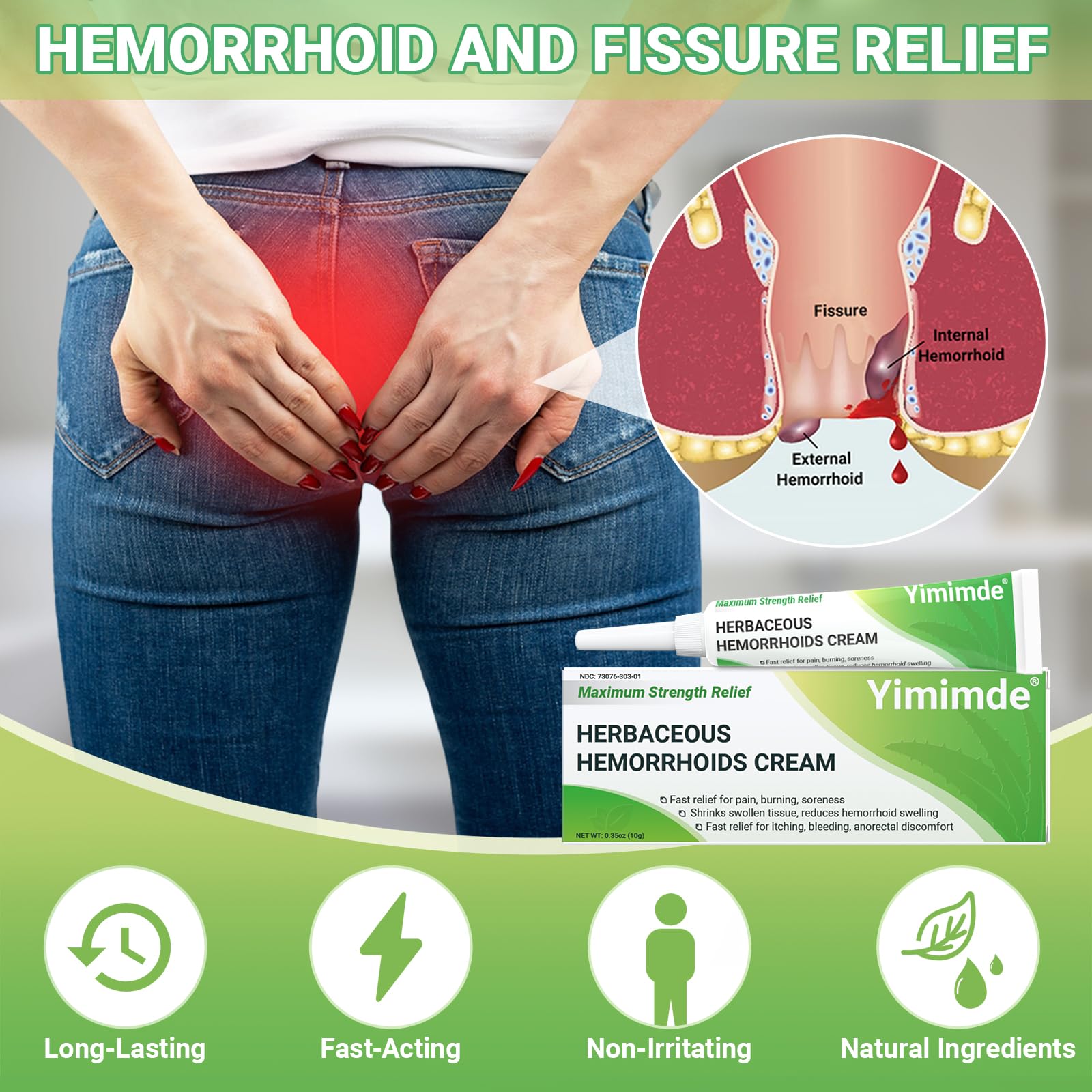 Hemorrhoid Treatment Ointment - Tubesmaximum Strength - Fast Relief from Pain, Itching, Burning, Swelling & Fissures | Natural Aloe & Vitamin E | Travel-Friendly10g x 5 Pieces Tubes - (1.76 Oz) yimimde uk supplements