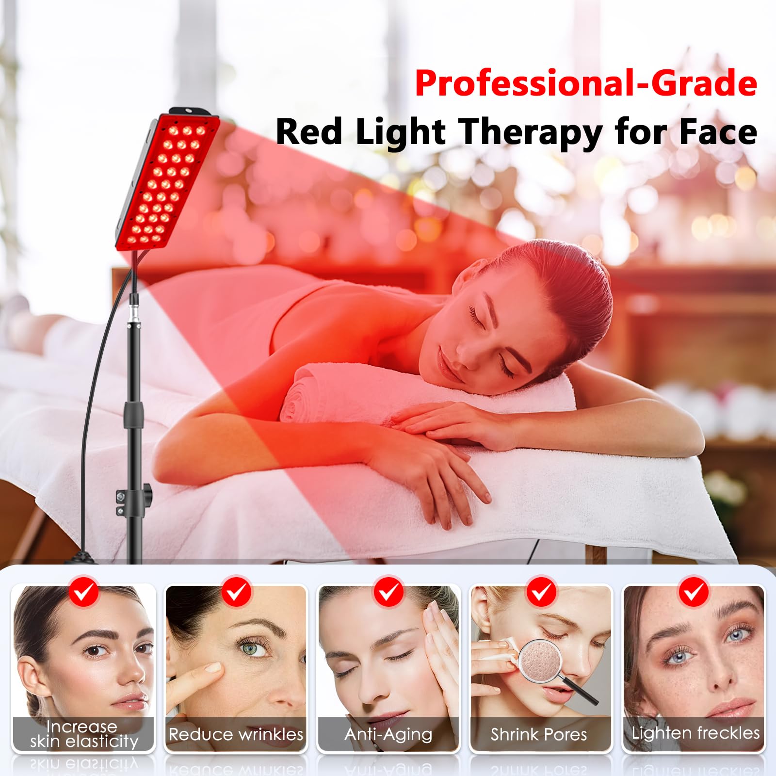 RUISQM Red Light Therapy Lamp, Infrared Light Therapy with Stand - 660nm Redlight & 850nm RUISQM uk supplements