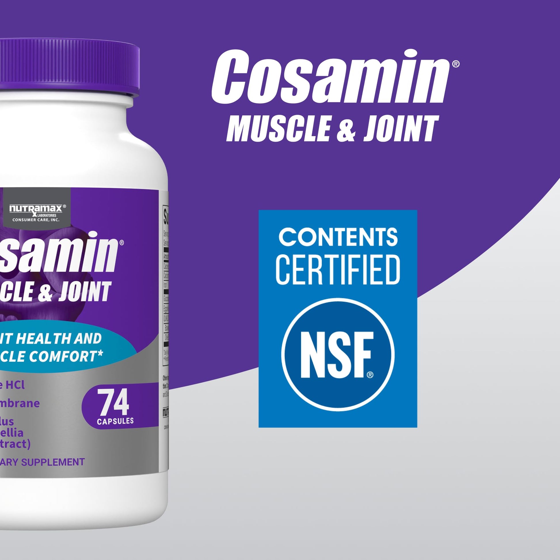 Cosamin Nutramax Muscle & Joint, Works to Decrease Cartilage Breakdown, Joint Health Supplement, Adult Men and Women Joint Health, 74 Capsules Cosamin uk supplements