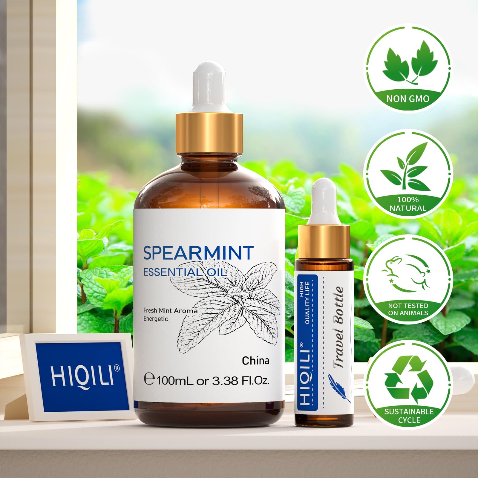 HIQILI 100ML Spearmint Essential Oil for Skin Care -100% Pure Treatment Grade - 3.38 Fl Oz. HIQILI uk supplements