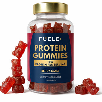 FUELE+ Protein Gummies – 12g High Protein Snack, Mixed Berry Flavor, No Added Sugar, Whey Protein Gummies, Supports Muscle Recovery, Post Workout Supplement FUELE+ uk supplements